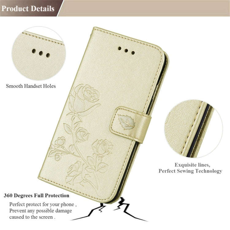 For Galaxy J3 (2017) / J330 (EU Version) Roses Pressed Flower Pattern Horizontal Flip Leather Cas...