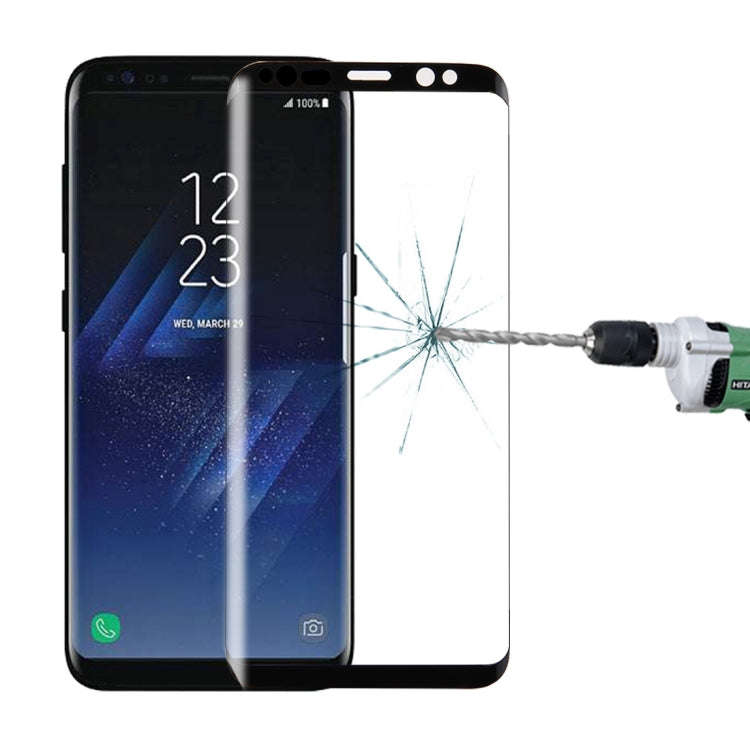 For Galaxy S8+ / G9550 0.3mm 9H Surface Hardness 3D Curved Silk-screen Full Screen Tempered Glass...