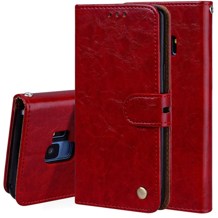 For Galaxy S9 Oil Wax Texture Horizontal Flip Leather Case with Holder & Card Slots & Wallet, For...