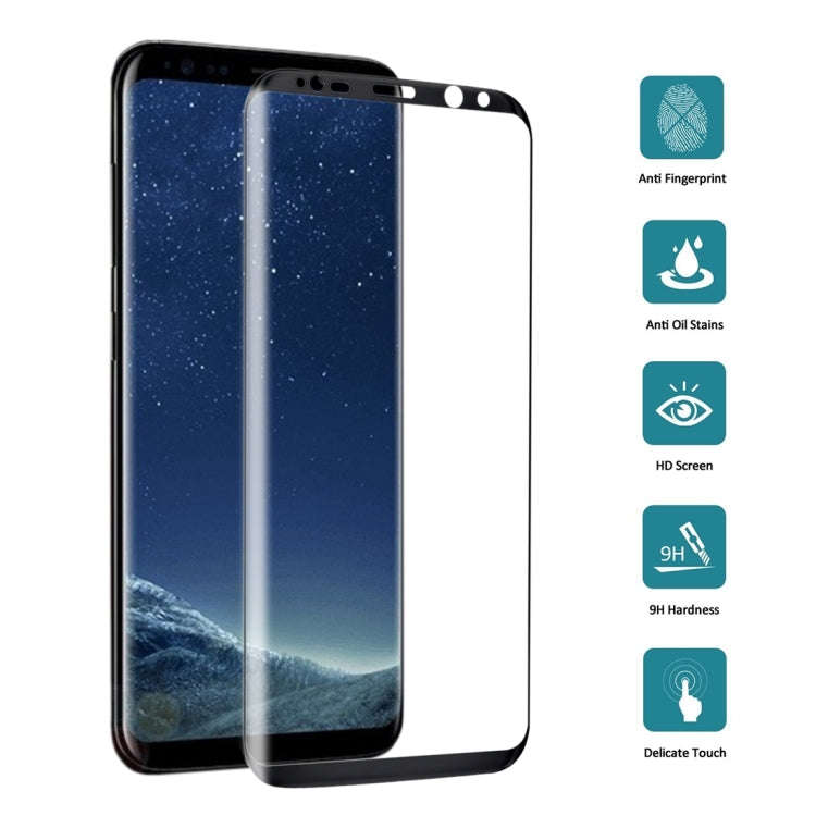 For Galaxy S8 / G9500 0.3mm 9H Surface Hardness 3D Curved Surface Silk-screen Full Screen Tempere...