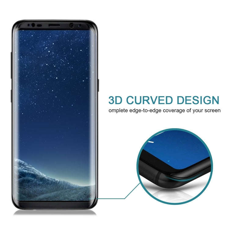 For Galaxy S8 / G9500 0.3mm 9H Surface Hardness 3D Curved Surface Silk-screen Full Screen Tempere...
