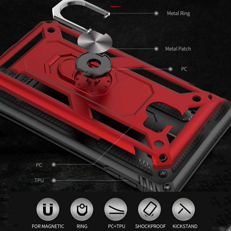Sergeant Armor Shockproof TPU + PC Protective Case for Galaxy J4 2018, with 360 Degree Rotation H...