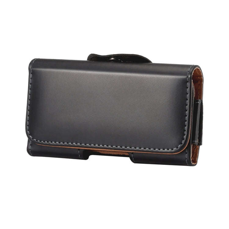 Men Glossy Texture Portable Mobile Phone Back Buckle Transverse Sleeve Waist Pack Leather Case fo...