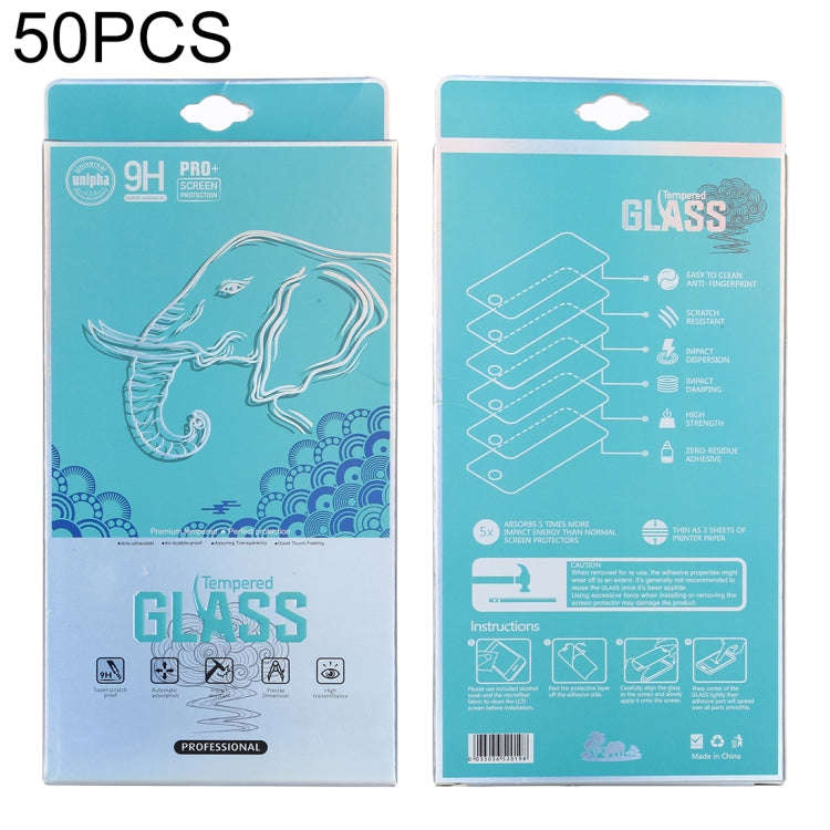 50 PCS Elephant Pattern Paper Outer + Plastic Inner Packaging Box for Tempered Glass Screen Prote...