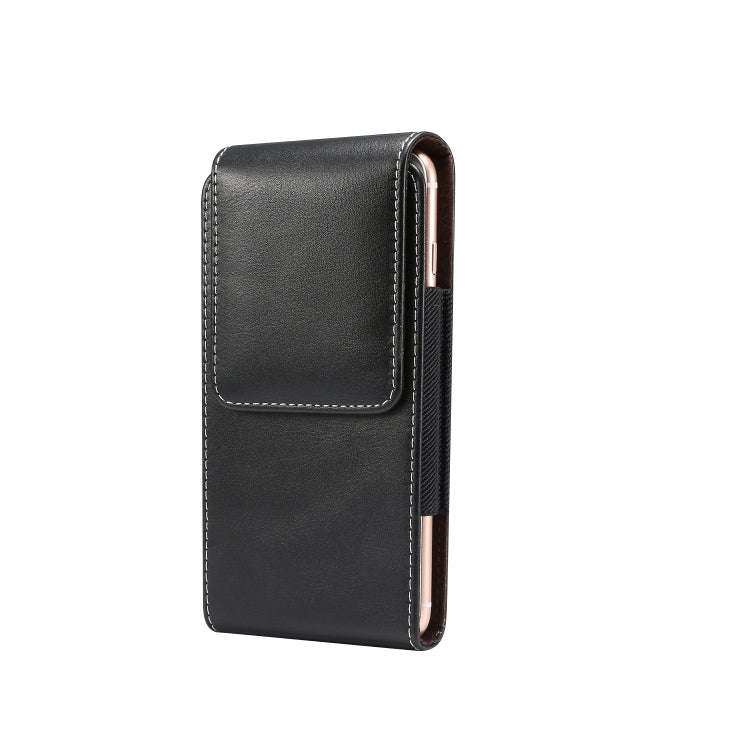 Men Lambskin Texture Multi-functional Universal Mobile Phone Waist Pack Leather Case for 6.3 Inch...