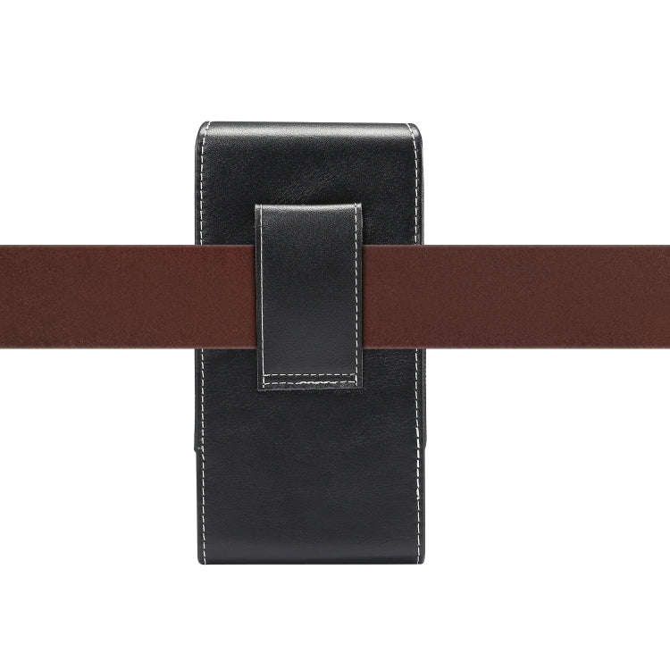 Men Lambskin Texture Multi-functional Universal Mobile Phone Waist Pack Leather Case for 6.3 Inch...