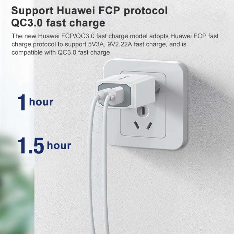 awei PD4 20W PD Type-C + QC 3.0 USB Interface Fast Charging Travel Charger with Data Cable, EU Plug