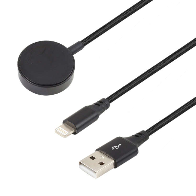 For iPhone / Apple Watch 2 In 1 8 Pin + Magnetic Charging Base Multi-function Charging Cable, Len...
