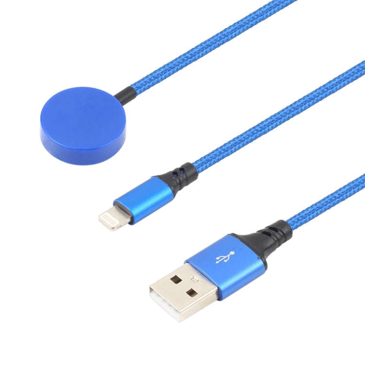 For iPhone / Apple Watch 2 In 1 8 Pin + Magnetic Charging Base Multi-function Charging Cable, Len...