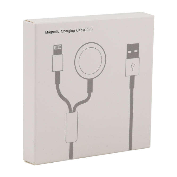 For iPhone / Apple Watch 2 In 1 8 Pin + Magnetic Charging Base Multi-function Charging Cable, Len...