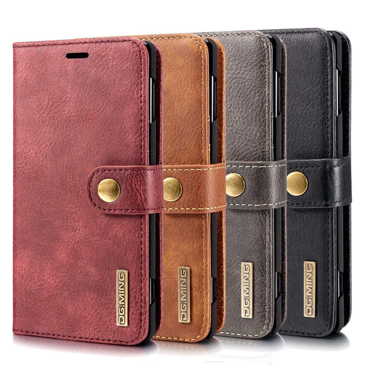 DG.MING Crazy Horse Texture Flip Detachable Magnetic Leather Case for Galaxy Note 9, with Holder ...