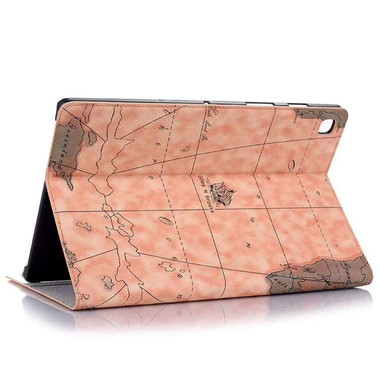Map Texture Horizontal Flip Leather Case for Galaxy Tab S5e 10.5 T720 / T725,  with Holder & Card...