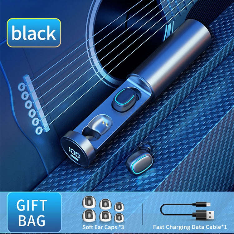 C1 Bluetooth 5.0 TWS Circular Chimney Touch Digital Display True Wireless Bluetooth Earphone with...