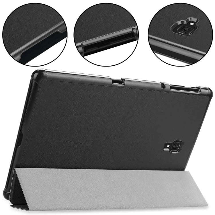 Custer Texture Horizontal Flip PU Leather Case for Galaxy Tab A 10.5 / T595 & T590, with Three-fo...