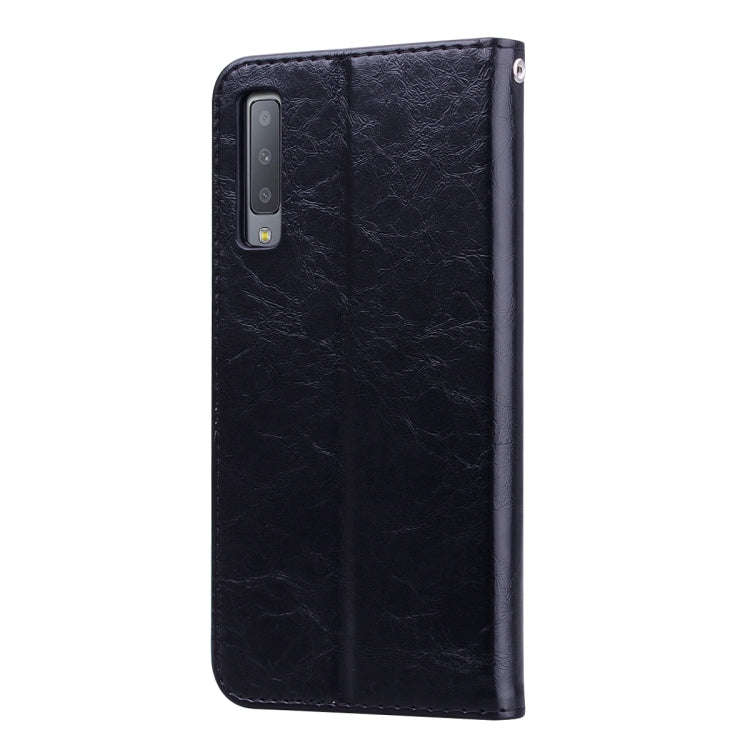 Business Style Oil Wax Texture Horizontal Flip Leather Case for Galaxy A7 (2018), with Holder & C...