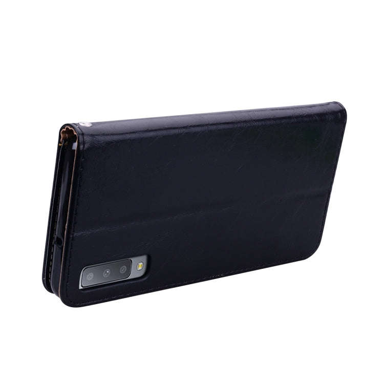 Business Style Oil Wax Texture Horizontal Flip Leather Case for Galaxy A7 (2018), with Holder & C...