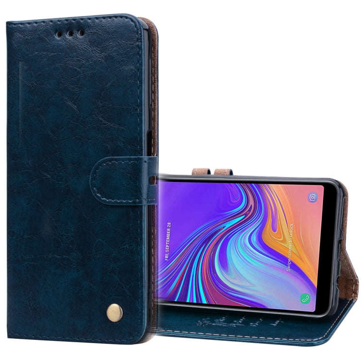 Business Style Oil Wax Texture Horizontal Flip Leather Case for Galaxy A7 (2018), with Holder & C...