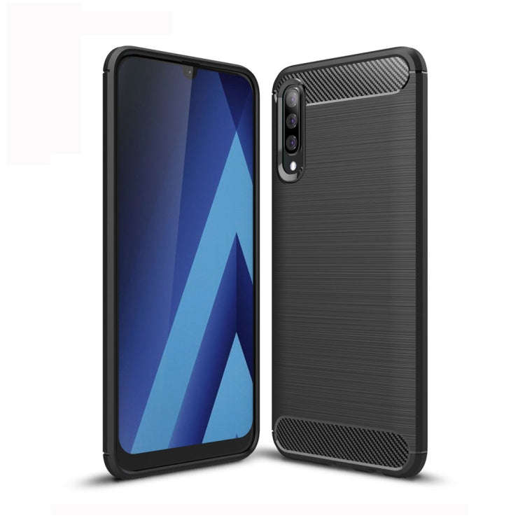 Brushed Texture Carbon Fiber TPU Case for Galaxy A70, For Galaxy A70