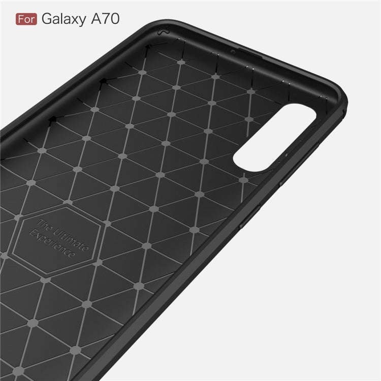 Brushed Texture Carbon Fiber TPU Case for Galaxy A70, For Galaxy A70