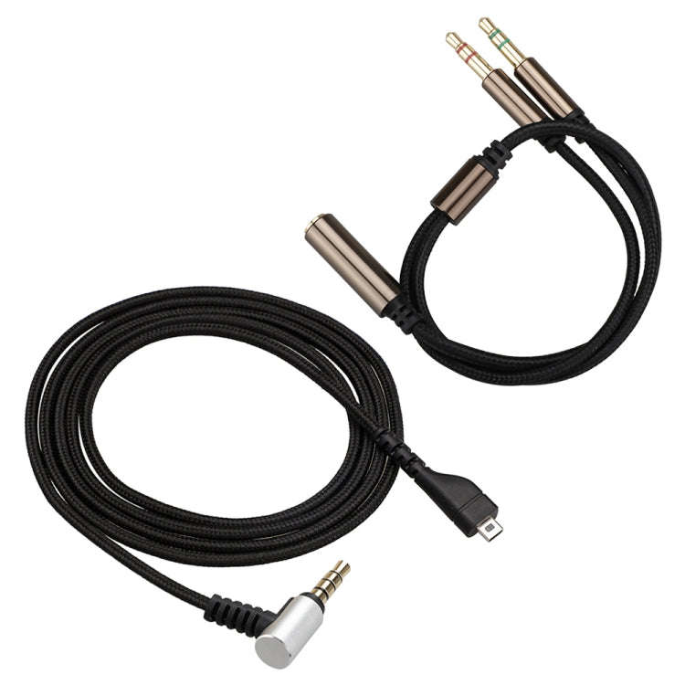 ZS0135 2 in 1 For SteelSeries Arctis 3 / 5 / 7 Earphone Audio Cable + Earphone Adapter Cable Set,...