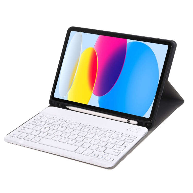 For iPad 11 2025 / 10th Gen 10.9 2022 A10B Lambskin Texture Ultra-thin Bluetooth Keyboard Leather...