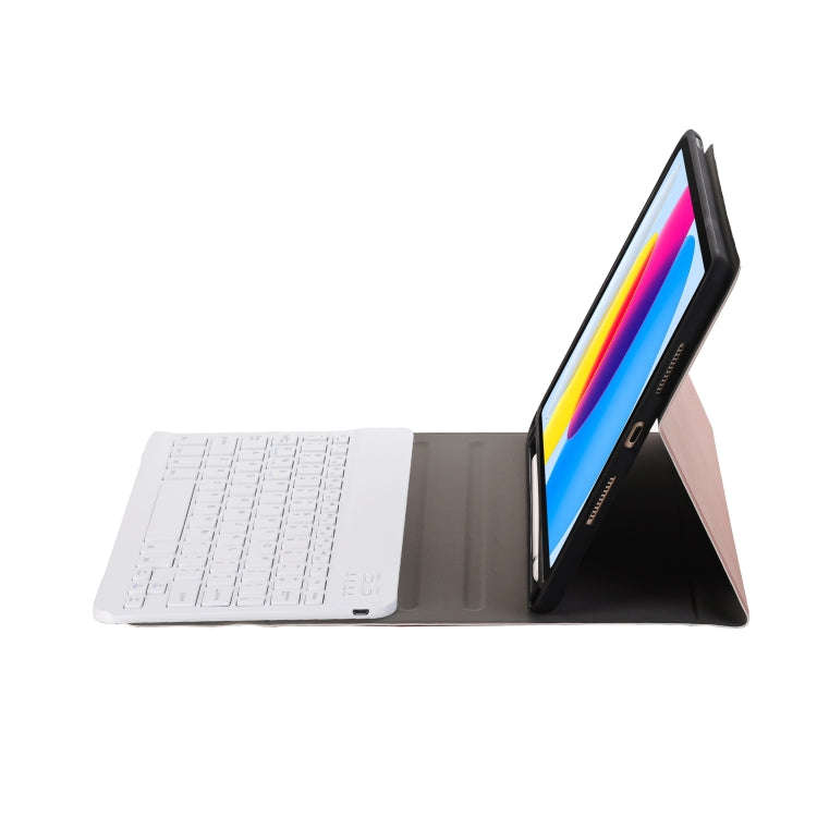 For iPad 11 2025 / 10th Gen 10.9 2022 A10B Lambskin Texture Ultra-thin Bluetooth Keyboard Leather...