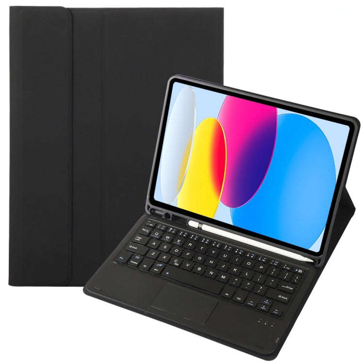 For iPad 11 2025 / 10th Gen 10.9 2022 A10B-A Lambskin Texture Bluetooth Touch Keyboard Leather Ta...