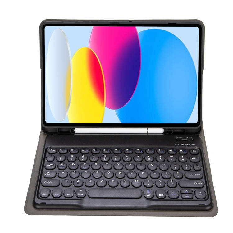 For iPad 11 2025 / 10th Gen 10.9 2022 YA10B Lambskin Texture Bluetooth Keyboard Leather Tablet Ca...
