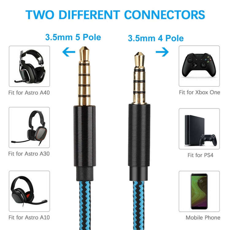 ZS0162 Wired Control Version Gaming Headset Audio Cable for Logitech Astro A10 A40 A30, Wired Con...