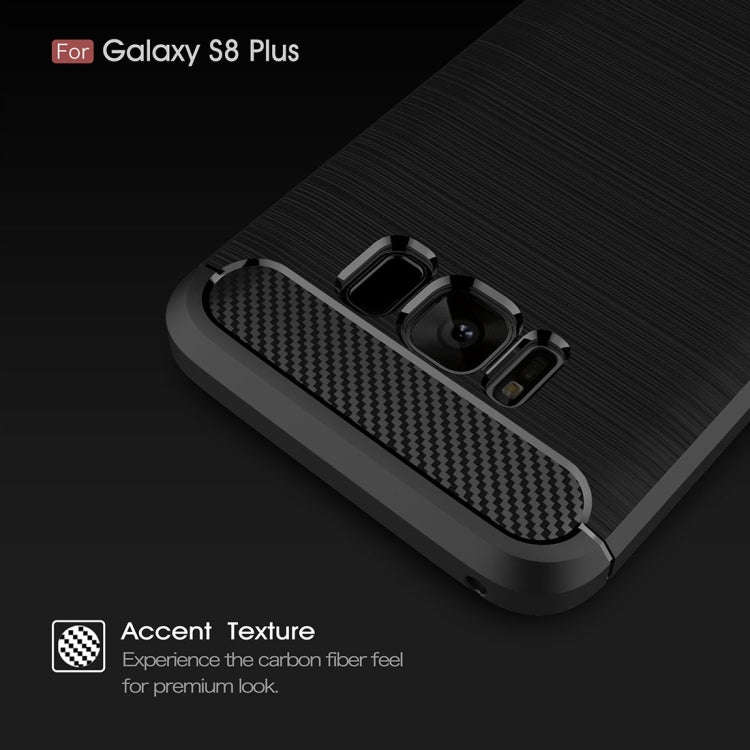 For Galaxy S8 + / G9550 Brushed Carbon Fiber Texture Shockproof TPU Protective Cover Case, For Ga...