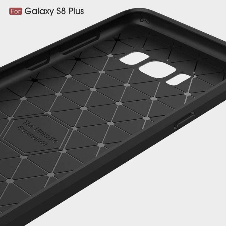 For Galaxy S8 + / G9550 Brushed Carbon Fiber Texture Shockproof TPU Protective Cover Case, For Ga...