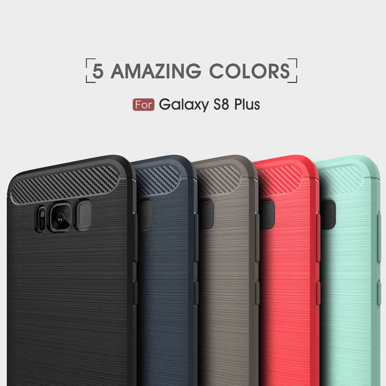 For Galaxy S8 + / G9550 Brushed Carbon Fiber Texture Shockproof TPU Protective Cover Case, For Ga...