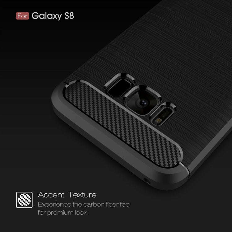 For Galaxy S8 Brushed Carbon Fiber Texture Shockproof TPU Protective Cover Case, For Galaxy S8, F...