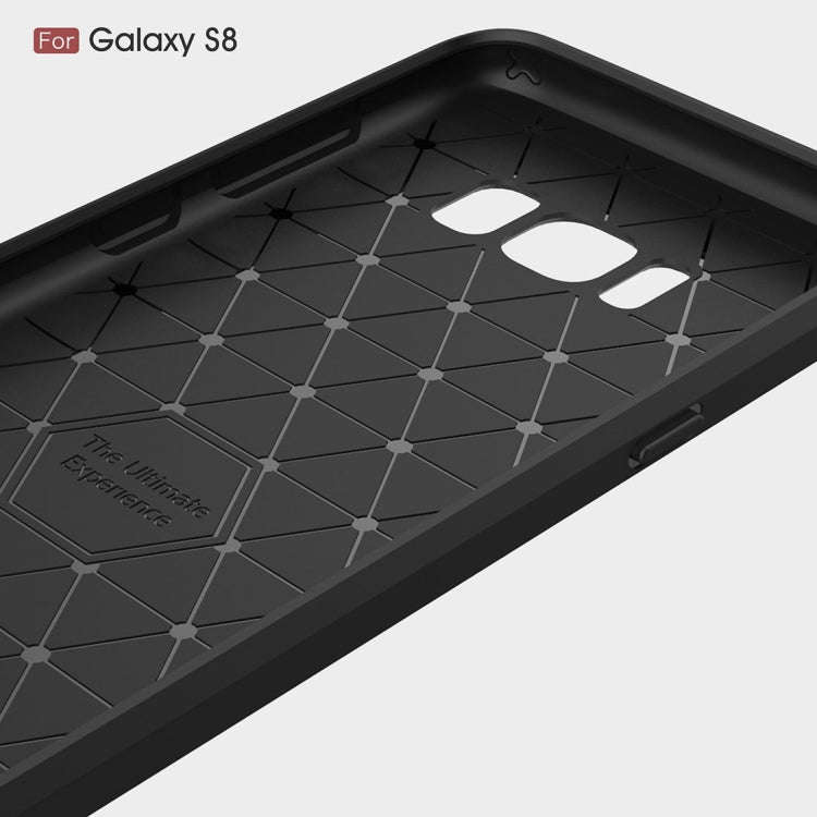 For Galaxy S8 Brushed Carbon Fiber Texture Shockproof TPU Protective Cover Case, For Galaxy S8, F...