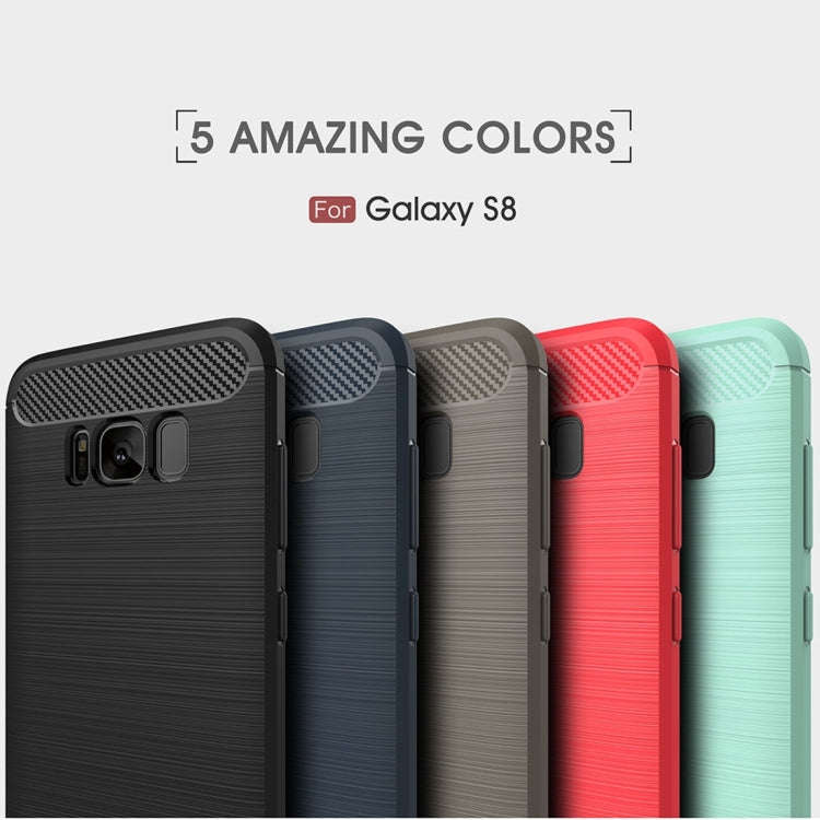 For Galaxy S8 Brushed Carbon Fiber Texture Shockproof TPU Protective Cover Case, For Galaxy S8, F...
