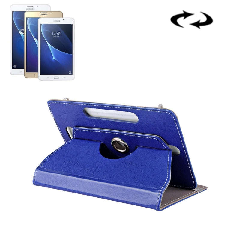 7 inch Tablets Leather Case Crazy Horse Texture 360 Degrees Rotation Protective Case Shell with H...