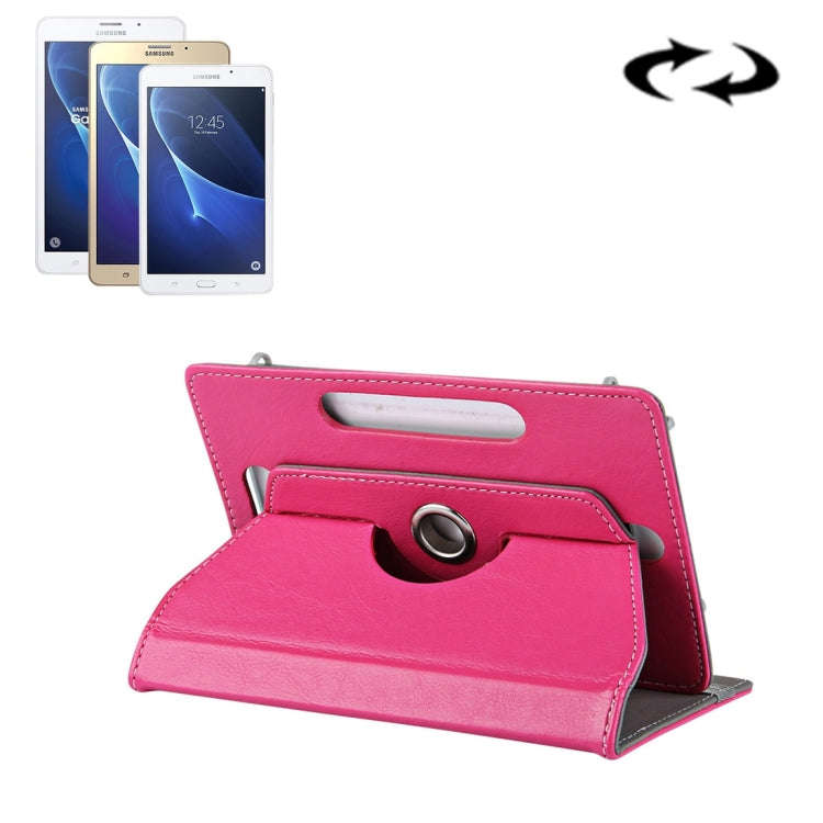 7 inch Tablets Leather Case Crazy Horse Texture 360 Degrees Rotation Protective Case Shell with H...