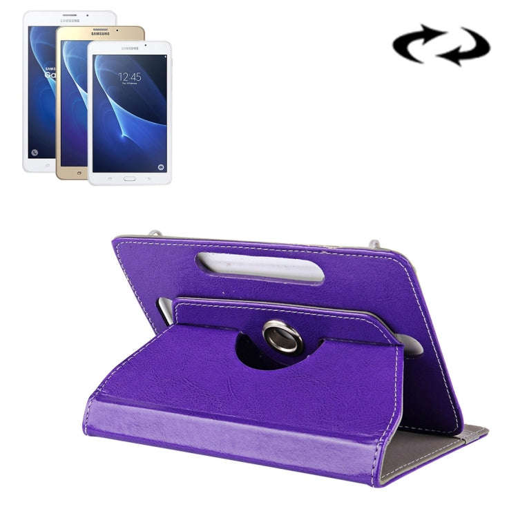 7 inch Tablets Leather Case Crazy Horse Texture 360 Degrees Rotation Protective Case Shell with H...