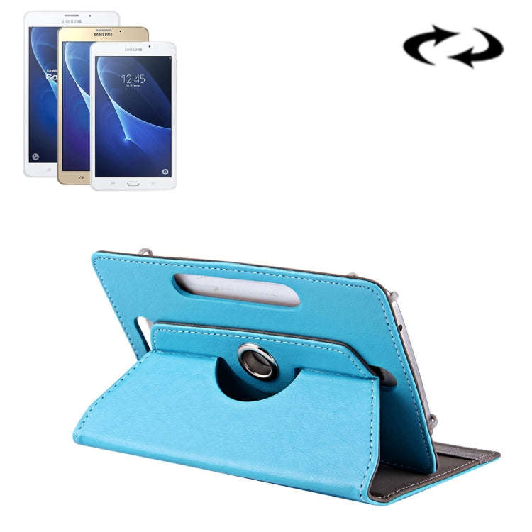 7 inch Tablets Leather Case Crazy Horse Texture 360 Degrees Rotation Protective Case Shell with H...