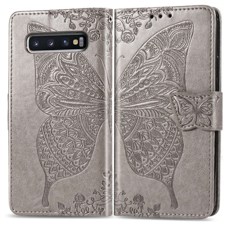 Butterfly Love Flowers Embossing Horizontal Flip Leather Case for Galaxy S10, with Holder & Card ...