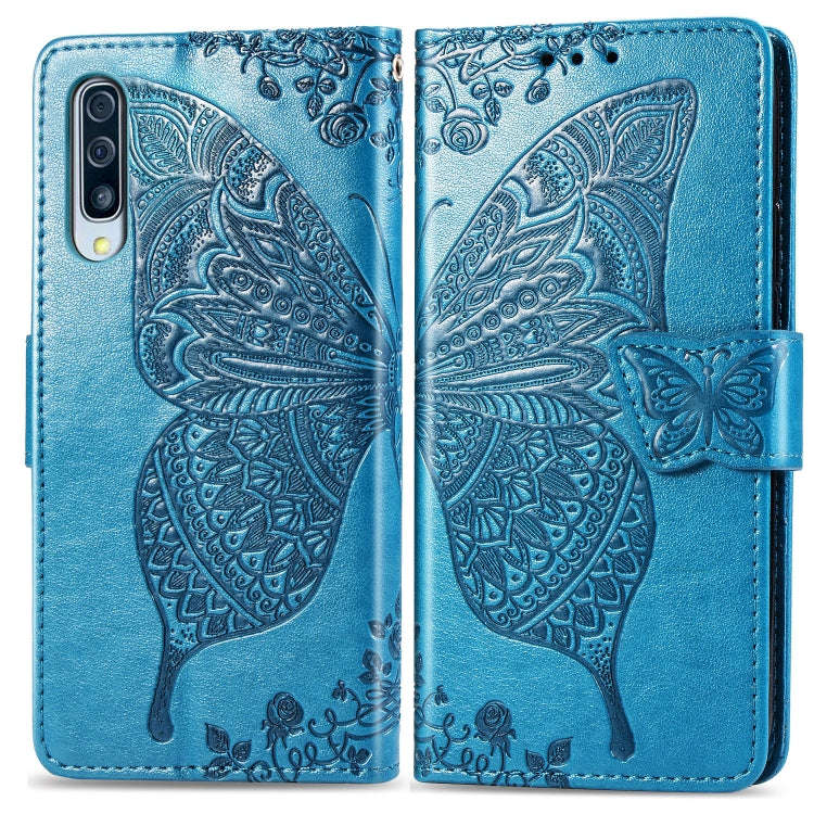 Butterfly Love Flowers Embossing Horizontal Flip Leather Case for Galaxy A70, with Holder & Card ...