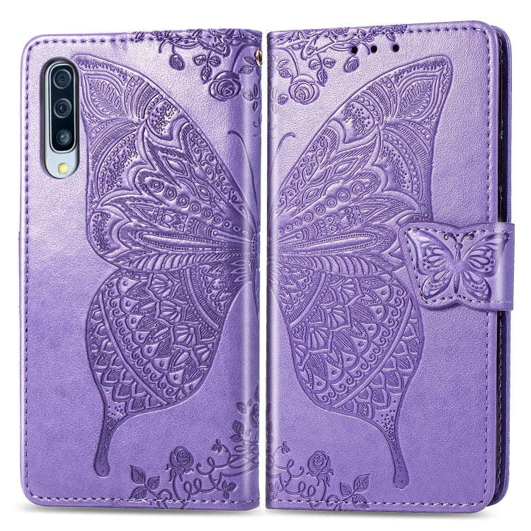 Butterfly Love Flowers Embossing Horizontal Flip Leather Case for Galaxy A70, with Holder & Card ...