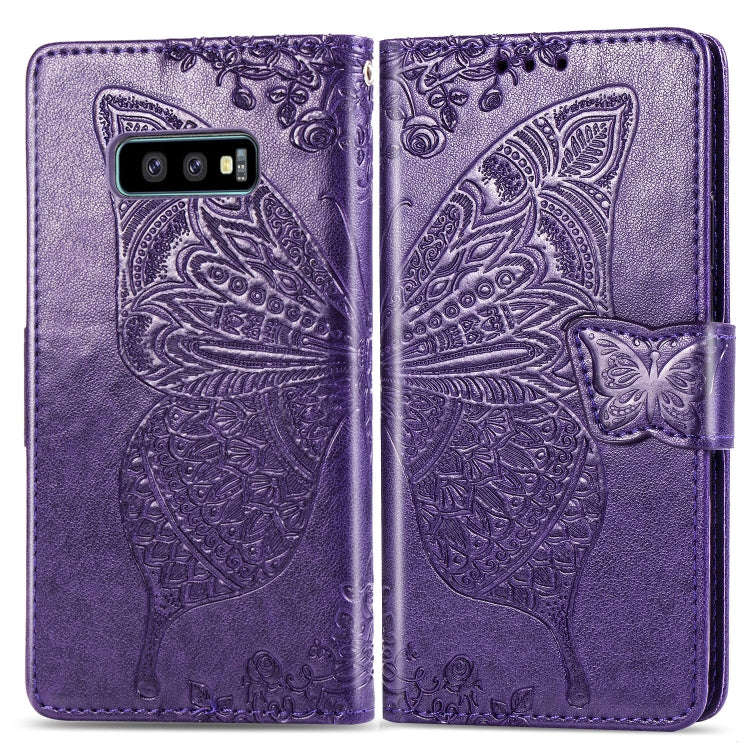 Butterfly Love Flowers Embossing Horizontal Flip Leather Case for Galaxy S10e, with Holder & Card...