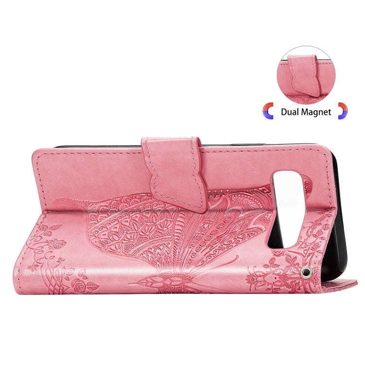 Butterfly Love Flowers Embossing Horizontal Flip Leather Case for Galaxy S10e, with Holder & Card...