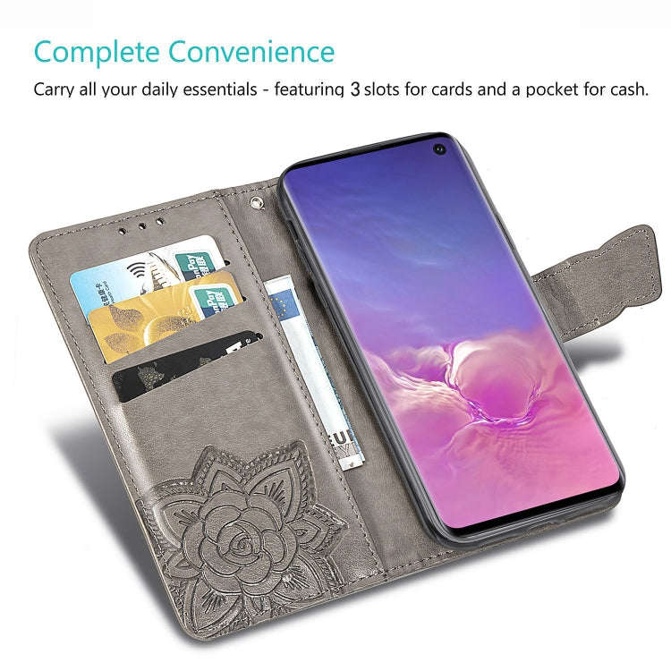 Butterfly Love Flowers Embossing Horizontal Flip Leather Case for Galaxy S10e, with Holder & Card...