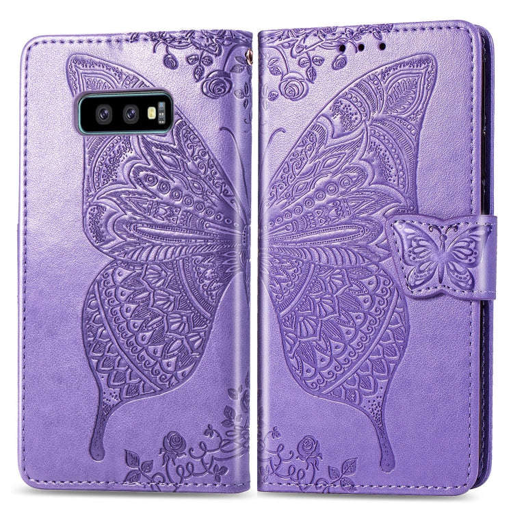 Butterfly Love Flowers Embossing Horizontal Flip Leather Case for Galaxy S10e, with Holder & Card...