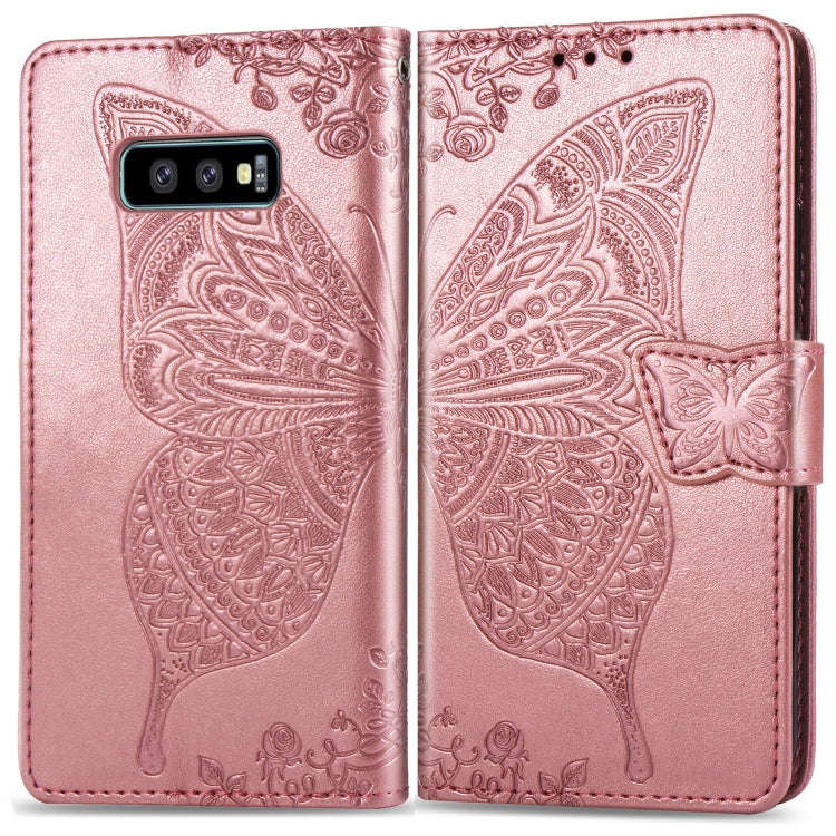 Butterfly Love Flowers Embossing Horizontal Flip Leather Case for Galaxy S10e, with Holder & Card...