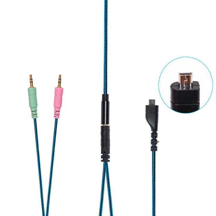 ZS0158 Straight Plug + Adapter Cable Gaming Headset Audio Cable for SteelSeries Arctis 3 / 5 / 7,...