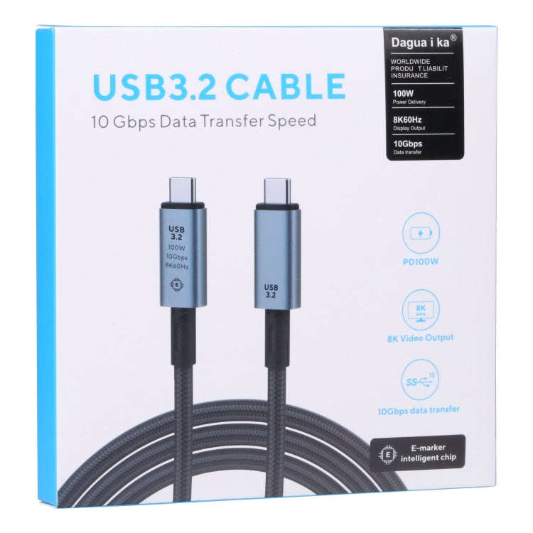 10Gbps 8K USB-C/Type-C to USB-C/Type-C Video Cable Compatible with USB 3.2, Length: 1m, 10Gbps Ty...