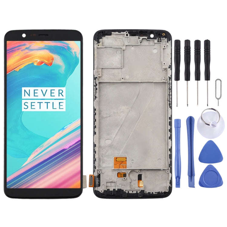 For OnePlus 5T A5010 TFT Material LCD Screen and Digitizer Full Assembly with Frame, For OnePlus 5T